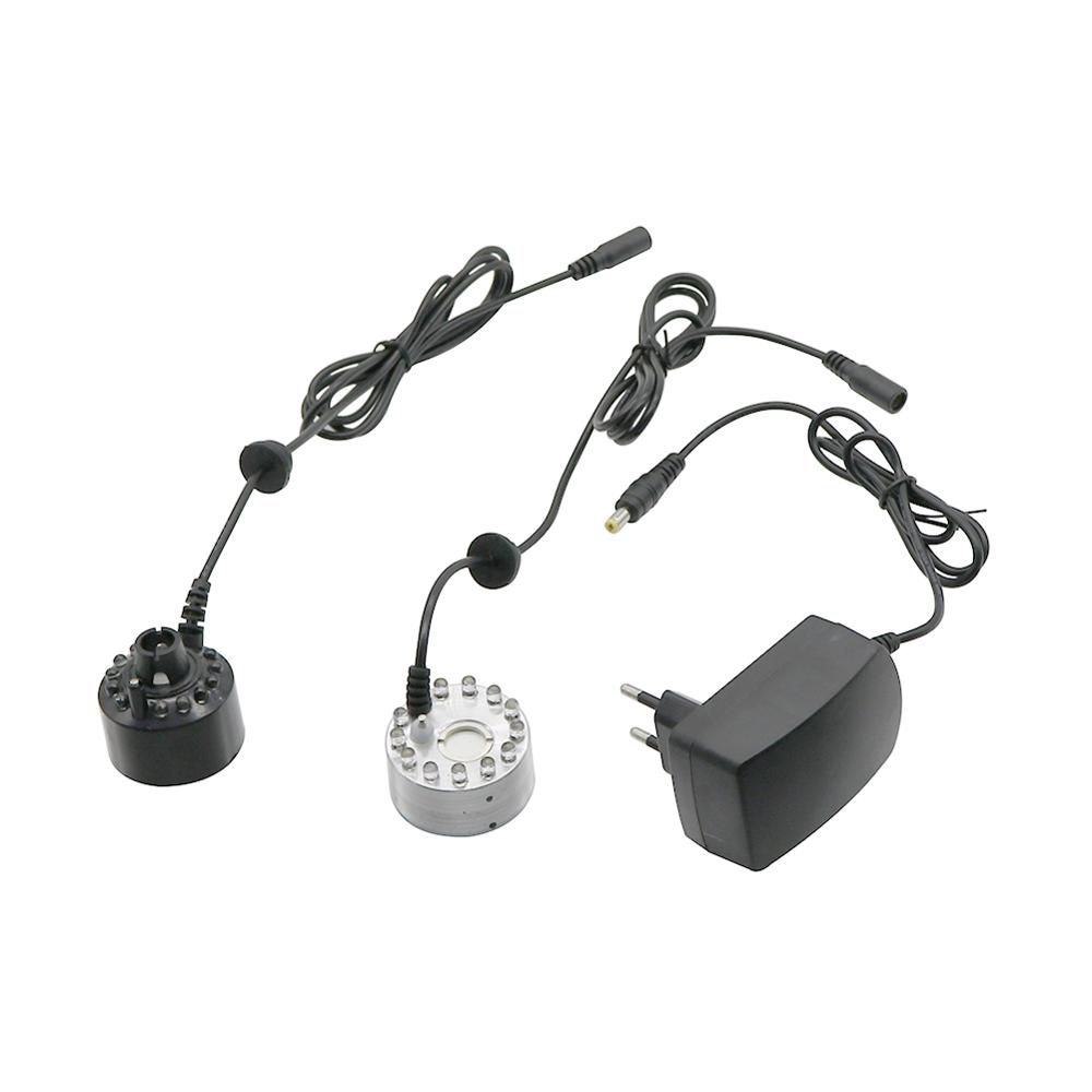 Terrarium Fogger Ultrasonic - 12-LED-Zerstäuber, AC100–240 V, buntes Licht, Ultraschall-Zerstäuber,